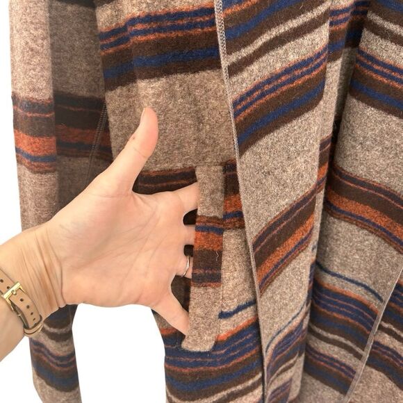 Soft Surroundings multi-color stripe Wool Blend Open-Front Jacket, Size large - Picture 2 of 5